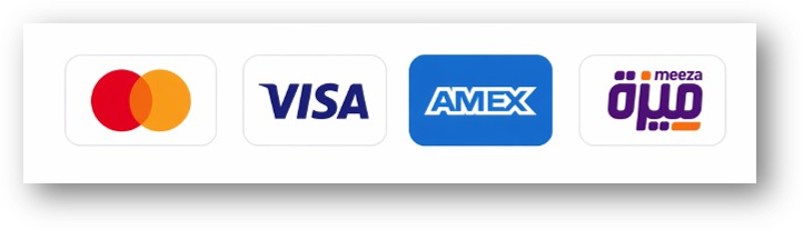 Visa Mastercard AMEX Meeza